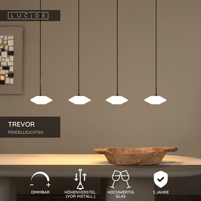 Lucide TREVOR - Pendelleuchten - 4xG9 - Opal